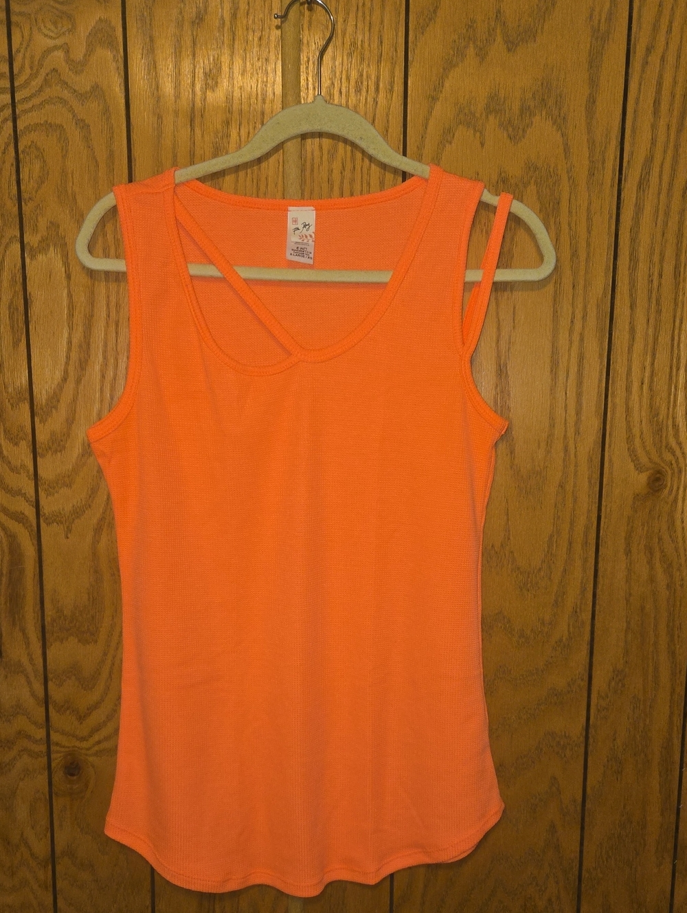 7th Ray Neon Orange Double-Strap Tank Top